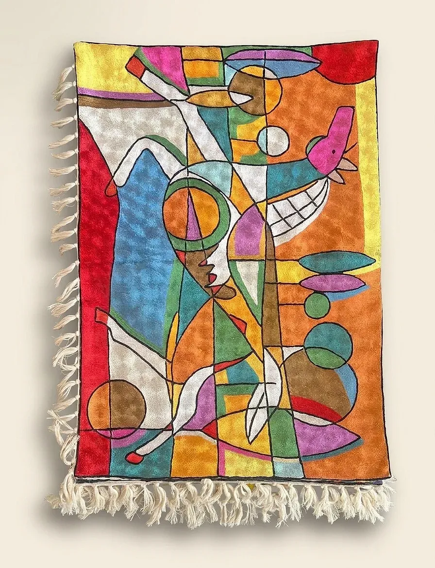 Carnival — hand-embroidered viscose silk tapestry by Aruha Atelier