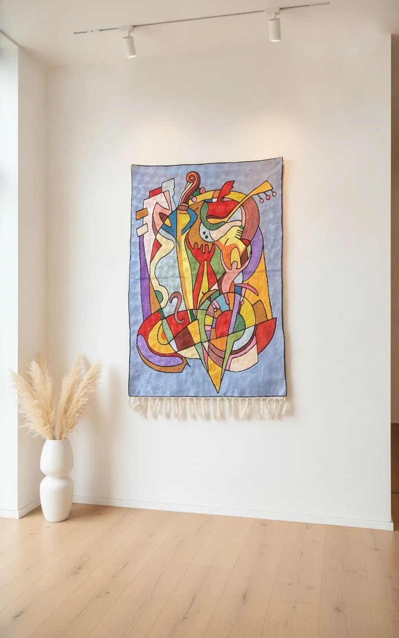 Concerto in Colour — hand-embroidered viscose silk tapestry by Aruha Atelier