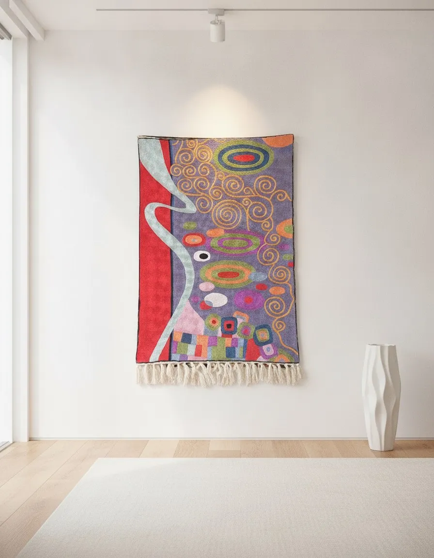 Ember — hand-embroidered viscose silk tapestry by Aruha Atelier