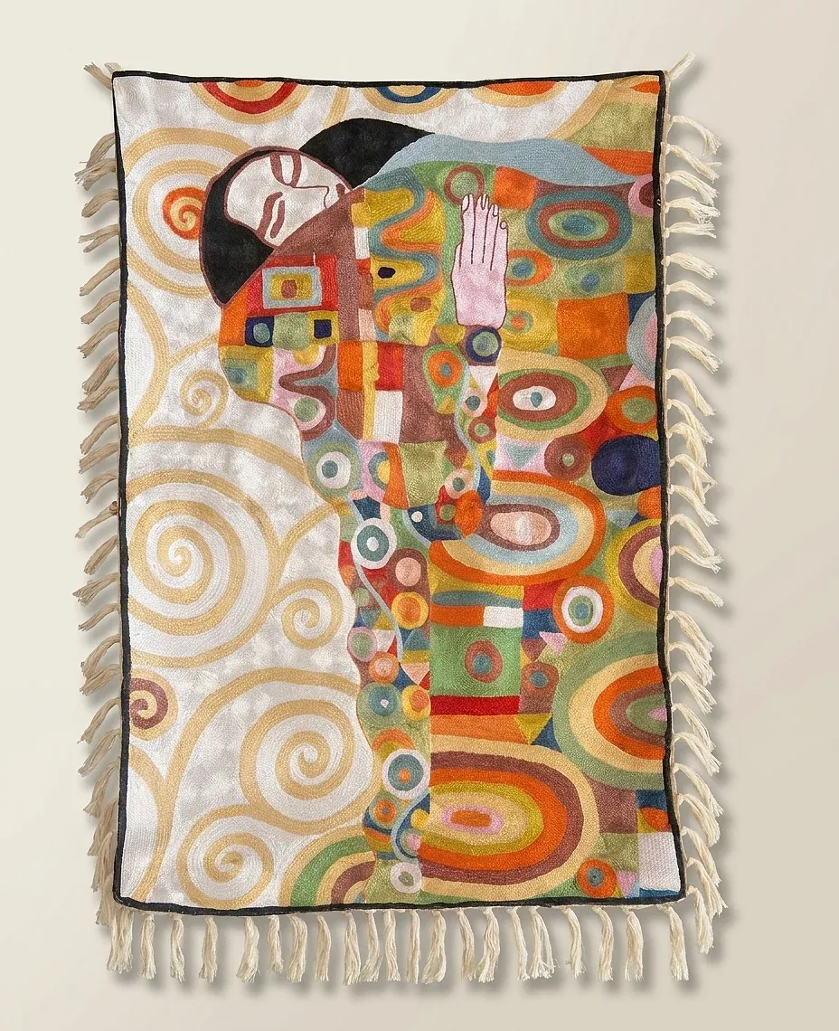 Reverie — hand-embroidered viscose silk tapestry by Aruha Atelier