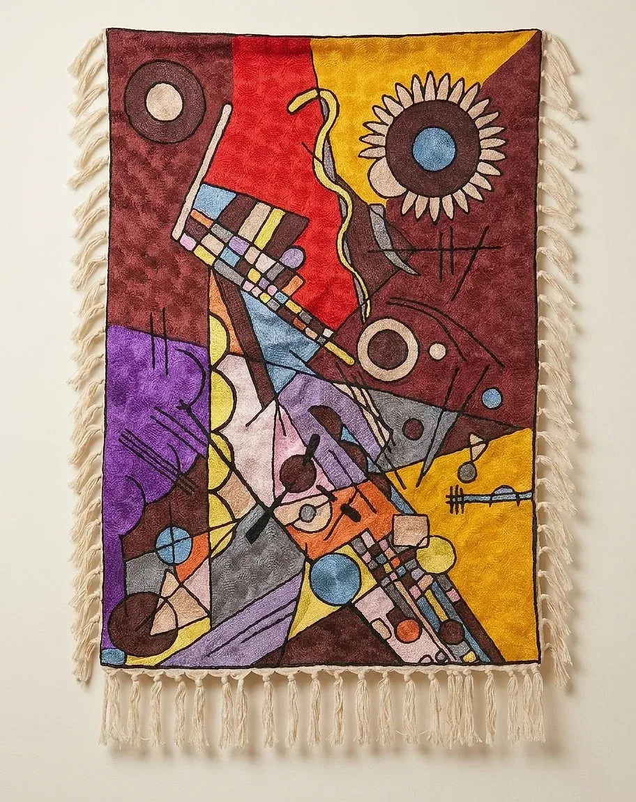 Spindrift — hand-embroidered viscose silk tapestry by Aruha Atelier