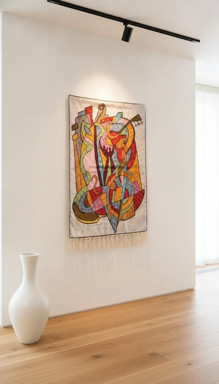 Sun & Cat — hand-embroidered viscose silk tapestry by Aruha Atelier