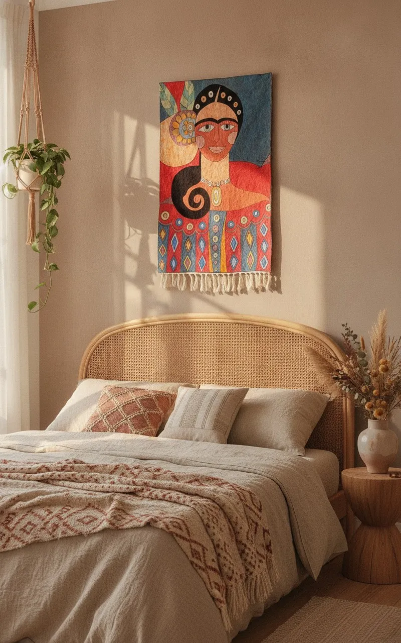 The Muse — hand-embroidered viscose silk tapestry by Aruha Atelier