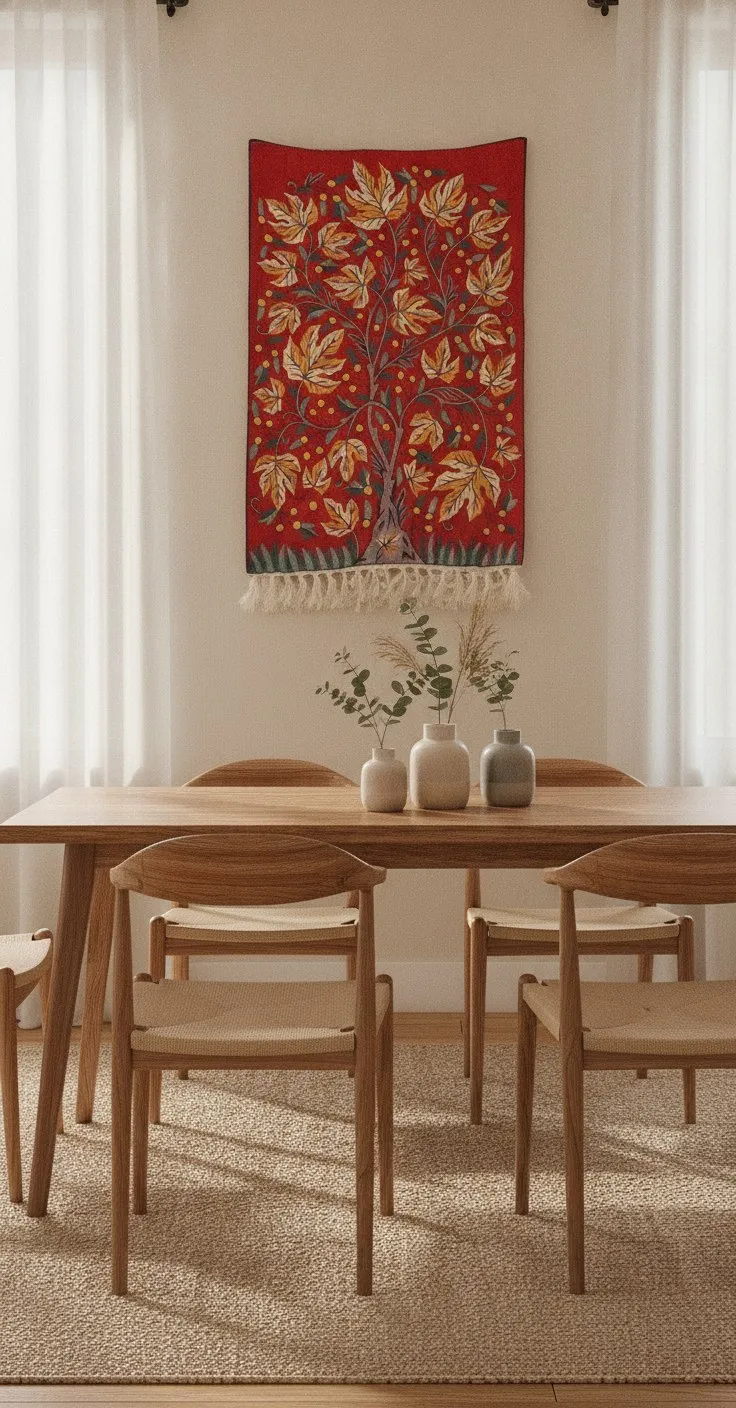 Tree of Life — hand-embroidered viscose silk tapestry by Aruha Atelier